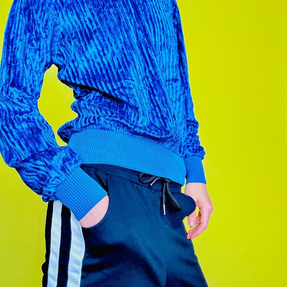 Vintage 80's Blue Soft Ribbed Pullover